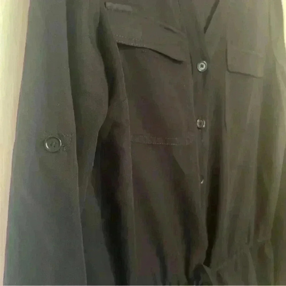 Romper Waist tie Rolled Sleeves -Black  -Max Studio Women’s Size M - Picture 3 of 7